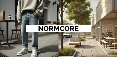 hombre vestido en un espacio con estilo Normcore