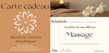 Carte cadeau massage