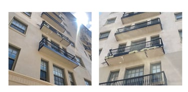 photos of balconies on a high rise apartment building