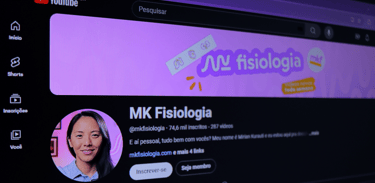 Foto da página do canal do YouTube MK Fisiologia