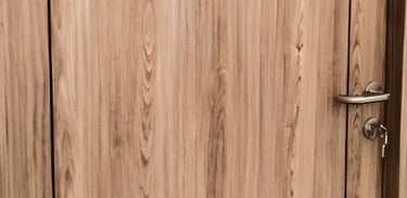 Pintu solid wood panel lapisan PVC Sheet