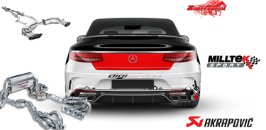 une voiture de sport avec des échappements sport inox