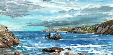 Blue day on the Moray Firth coast near Portknockie