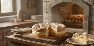 Apfelkuchen mit Vanillepudding