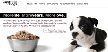 Client praise for creation of branding slogan