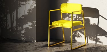 3D rendering of a yellow chair