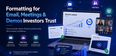 Formatting for Email, Meetings & Demos Investors Trust