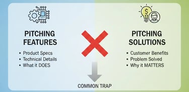 Pitching Features vs Solutions: A Common Pitch Deck Trap for Founders
