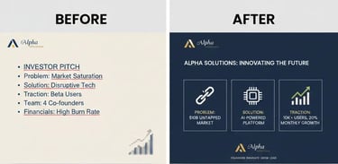 Pitch Deck Slide Redesign: Before and After Examples for Founders