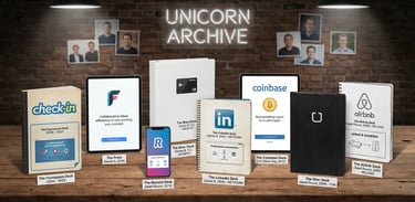 Collection of famous unicorn startup pitch deck examples