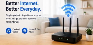 Home router with Wi-Fi signal for home internet help and router setup guides