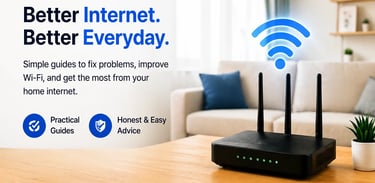 Home router with Wi-Fi signal for home internet help and router setup guides