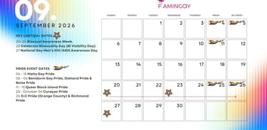 LGBTQIA+ 2026 key event dates SEPT 2026