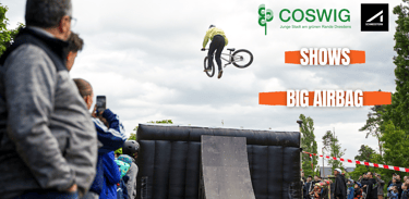 Mtb airbag show bmx Lukas Knopf biking mobile rampen mieten
