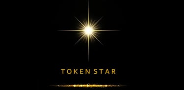 a star in the dark with a bright light shining down on the side of the