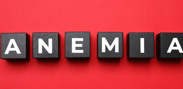 Le mot "anemia" écrit en noir sur un fond rouge