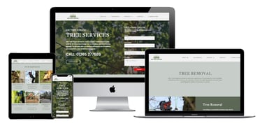 a showcase of a web design website across multiple devices