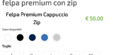 prezzo felpa con zip e fcappuccio premium