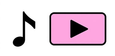 A musical note icon or a video play button with HD symbol