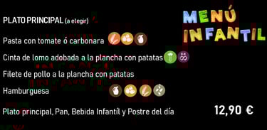 menú infantil