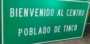 señal en fibra de vidrio