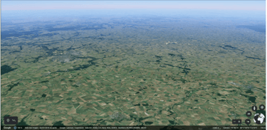 Google Earth image of agricultural plots as far as the eye can see near Chartres in France