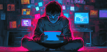 a man sitting on a bed with a tablet computer