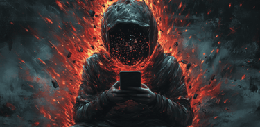 a man in a hoodie sitting on a phone