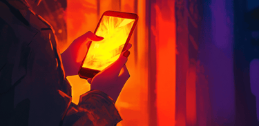 a person holding a cell phone in their hand