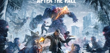 people fighting a giant monster in image of the VR video game After the fall