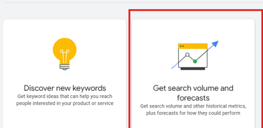 Keyword planner - Get search volume
