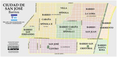 Mapa de Barrios de San Jose Temperley