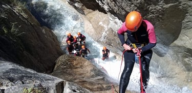 rappel au Canyon de la Blache Serre-Ponçon, canyon Ubaye, Savines, le Sauze, Barcelonette