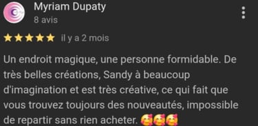 Avis client Sandycréabois