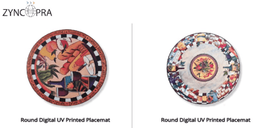 Digitally printed round placemats – custom design options for restaurants