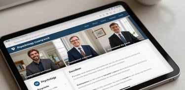 A digital tablet showing a psychology course interface with video and text, lying on a desk next to a cup of masala chai, warm and encouraging educational setting.