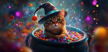 AI Cat in a Wizard Hat