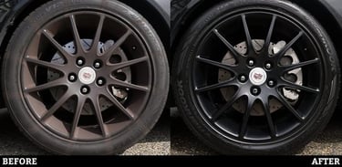 before and after wheel cleaning