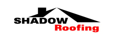 a shadow of a roofing business logo
