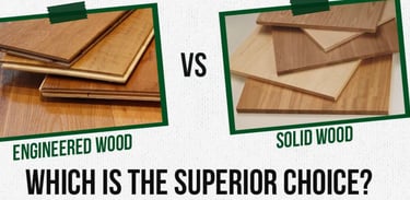 Real hardwood vs Engineered wood flooring. Pictured examples of the two different flooring options.
