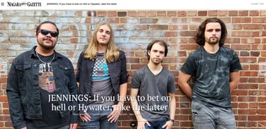 Hywater news article on the Niagara Gazette