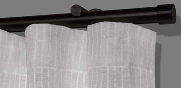 Tringle rail décorative noire pour rideaux wave