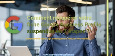 image d'un homme en colère suite à la suspension de sa fichie Google Business Profile