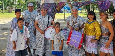 Indigenous Shipibo-Konibo people at a cultural festival at Centro Recreacional Mokanranko