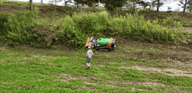Young Canadian testing out his LV 600 Pro green climber on his property.