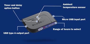 Charging Device | Bluebat BB101 for optimum charging. Timed and delayed charge with heat sensor