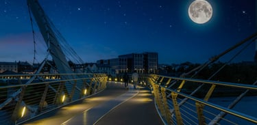 Belfast Night Skyline Print