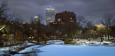 Dusk & Snowy View of Esplanade