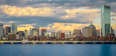 Boston Skyline Charles River Foreground