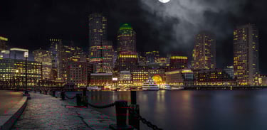 Night View of Fan Pier Park